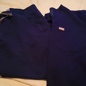 Womens Figs navy blue scrubs bundle